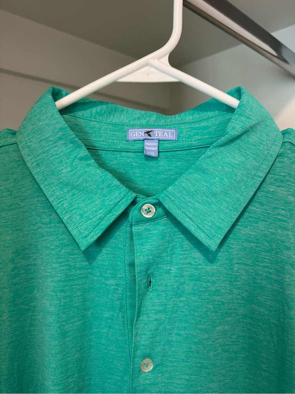 Gen Teal Men's Heathered Teal Polo